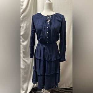 Navy Blue Long Sleeve Dress